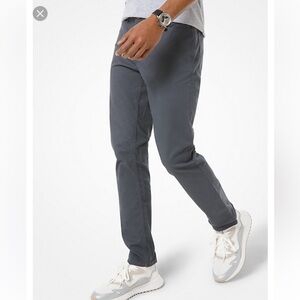 MICHAEL KORS MENS Parker Slim-Fit Stretch-Twill Pants blue size 36/32